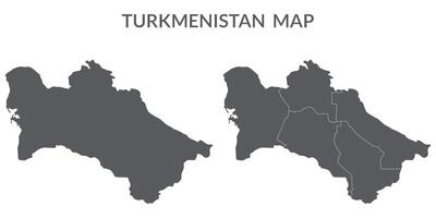 Turkmenistán mapa. mapa de Turkmenistán en gris conjunto vector