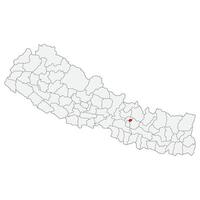 Nepal map. Map of Nepal with capital city Kathmandu vector