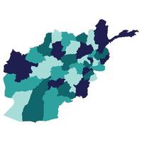 Afghanistan map. Map of Afghanistan in administrative provinces in multicolor vector