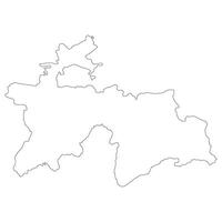 Tajikistan map. Map of Tajikistan in white color vector