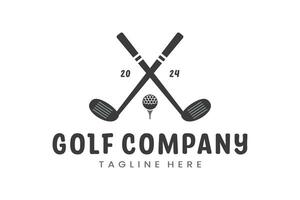 Modern Flat design Unique Golf Ball club Graphic logo template and Minimalist Golfing Logo Concept vector