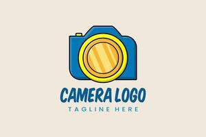 oro moneda creativo cámara fotografía logo plantilla, estudio fotografía y dinero moneda logo modelo vector