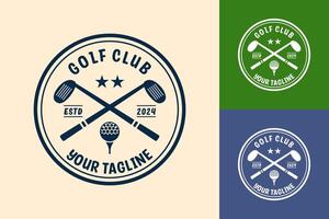 Modern Flat design Unique Golf Ball club Graphic logo template and Minimalist Golfing Logo Concept vector