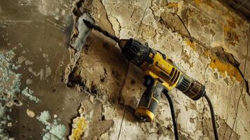 AI generated Hammer drill to drill the wall. photo