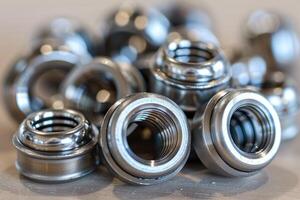 AI generated Stainless steel bearings, ball bearings. photo