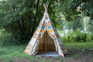 AI generated Indian tent or teepee for children. photo