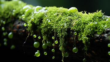 AI generated Moss and Lichen on Bark The tiny world photo