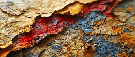 AI generated Dive into the rich textures of nature with this captivating close-up of weathered paper photo