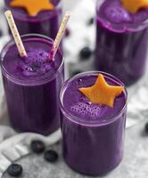 AI generated A health ramadan smoothie with purple color. photo