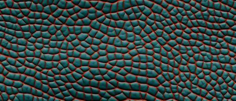 AI generated Highly detailed close-up of teal snake skin texture with a diamond pattern, highlighting the unique beauty of reptilian scales. Green Snake Skin photo