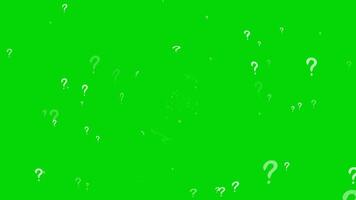 Question mark medium appear slow explosive dimension flo motion and faded on the green screen video