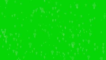 question mark hundred particle and explosive on the green screen video