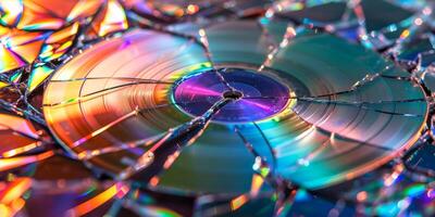 AI generated Explore the versatility and utility of digital media with this colorful array of compact discs photo