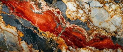 AI generated Abstract and intricate marbled rock texture with a vivid array of earth tones creating a natural art piece. Abstract Marbled Rock Texture photo