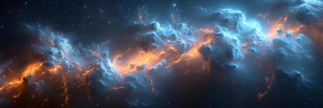 ai generado un intrincado red de intenso, brillante azul electricidad arco mediante un negro azabache espacio, parecido a un científico ilustración de plasma foto