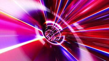 Loop technology digital red line tunnel abstract background video