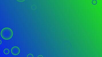 Blue and green abstract background with animated bubbles video