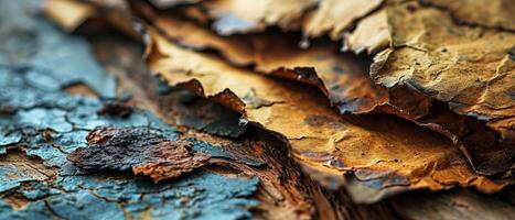 AI generated Dive into the rich textures of nature with this captivating close-up of weathered paper photo