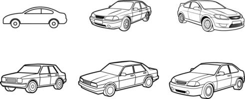 capturar el esencia coche línea Arte vectores para tu diseños