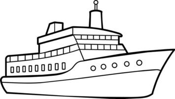 Ship Line Art Vector Nautical Elegance for Your Design Projects