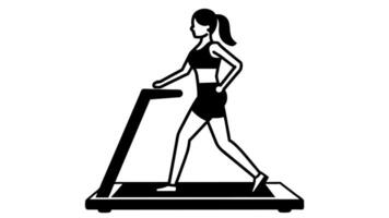 Vibrant Vector Art of Women on a Treadmill