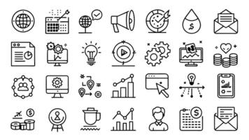 Optimize Your Branding with Versatile Marketing Icon Set Vector Art