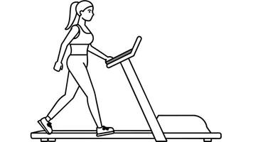 Vibrant Vector Art of Women on a Treadmill