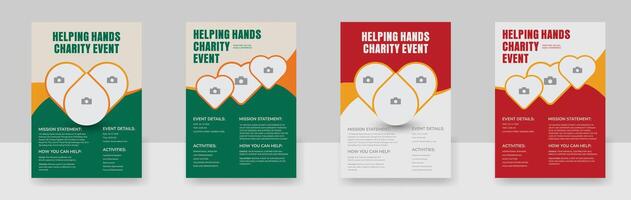 Charity and donation Flyer Poster Design Templates, Fundraising Events, and Organization. vector