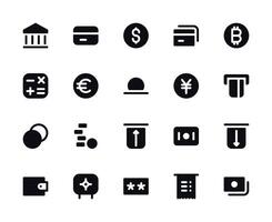 Banking and Payments Icons Set - Fill vector