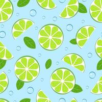 Seamless pattern with lime and mint vector