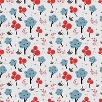 Seamless pattern with abstract trees on a gray background vector