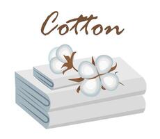 Cotton towels on a white background. vector