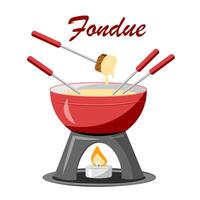 Cheese fondue on a white background vector