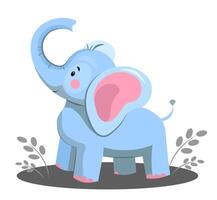 Blue elephant on white background vector