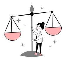 Justice. Woman and Libra. Law vector