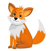 Red fox on white background vector