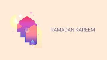 Ramadan Kareem poster. Islamic card, poster, banner template. Modern design with gradient. Vector