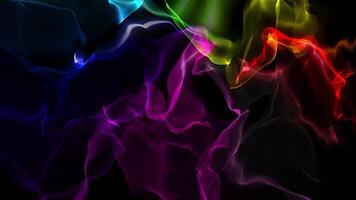 Multicolored glowing abstract waves of particles. Tongues of flame. Background. 4k video