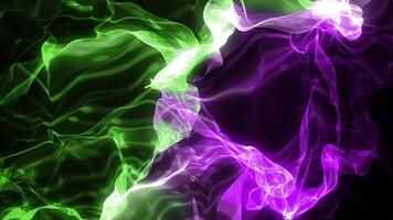 Green-purple glowing abstract colored smoke. Background. 4k video