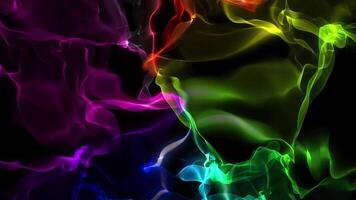 Multicolored glowing abstract colored particle smoke. Background. 4k video