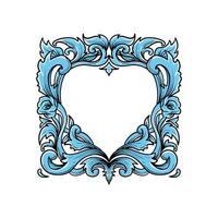 azul corazón marco vector