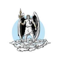 angel warrior illustration vector