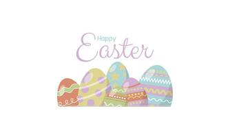 The letter or word of Happy easter day with the easter eggs isolated on white background for presentation, web banner, article, greeting card isolated on white background. vector