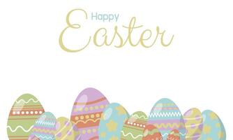 The letter or word of Happy easter day with the easter eggs isolated on white background for presentation, web banner, article, greeting card isolated on white background. vector