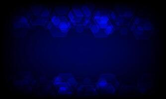 Hexagonal technology abstract on blue background. Design for science, medicine, or technology. Geometric backdrop. Polygonal molecular for the presentation of health, medical or technical. vector