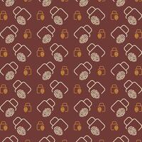 Finger lock flat icon repeating trendy pattern multicolor brown vector illustration background