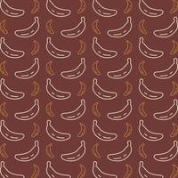 Banana flat icon repeating trendy pattern multicolor brown vector illustration background