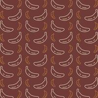 Banana flat icon repeating trendy pattern multicolor brown vector illustration background