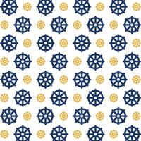 Ship steering wonderful trendy multicolor repeating pattern vector illustration background