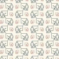 Presentation icon delightful trendy colorful repeating pattern vector illustration background